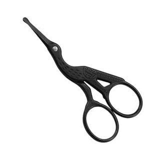 3.5" Rounded Tip Vintage Stork Scissors, Professional Stainless Steel With Black